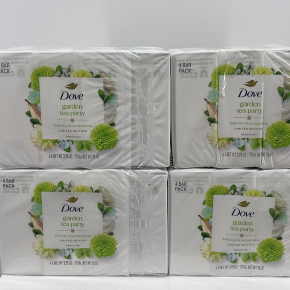 Dove Other - Dove Soap Garden Tea Party English Pear Blossom 4 Packs, 16 Bars, 3.75 oz Each